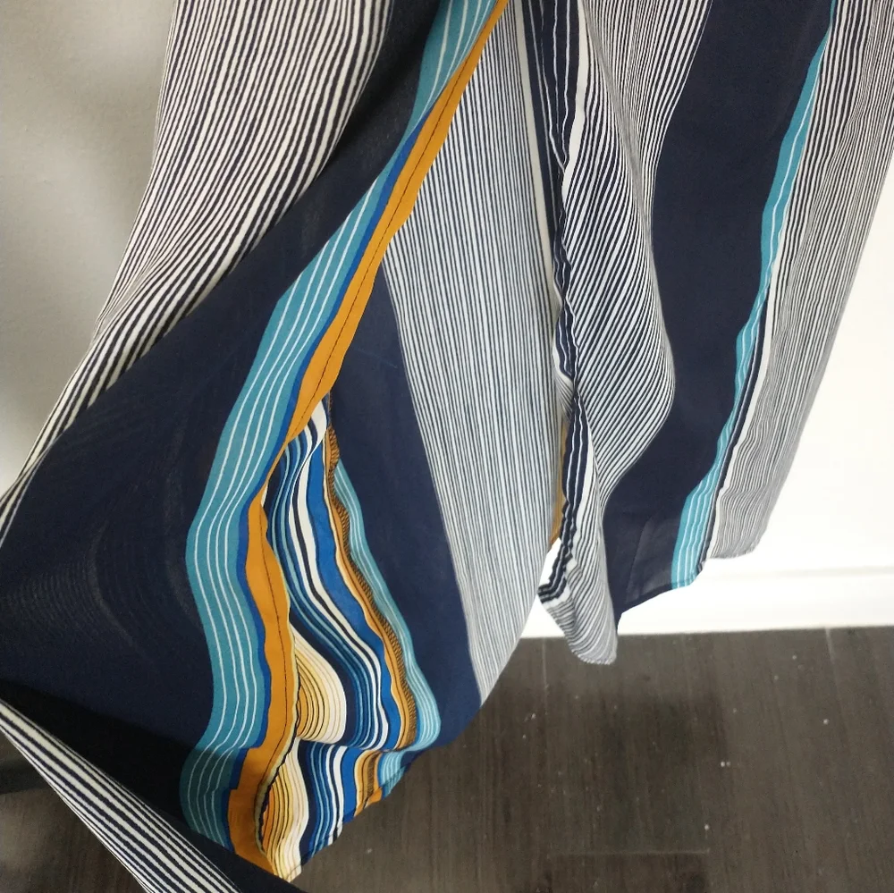 57" Stripped Maxi Dress with Side Slit - Picture 8 of 10